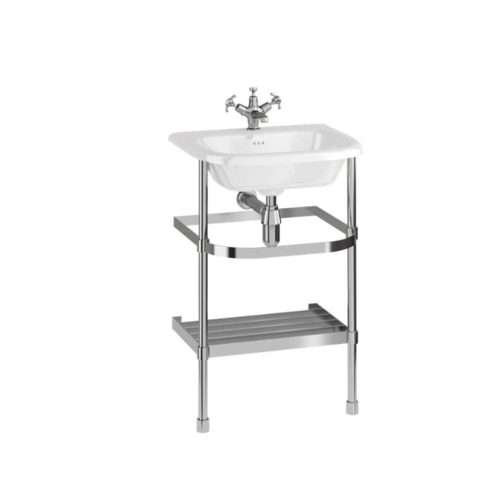 Product Cut out image of the Burlington Natural Stone 550mm Basin & Stainless Steel Washstand